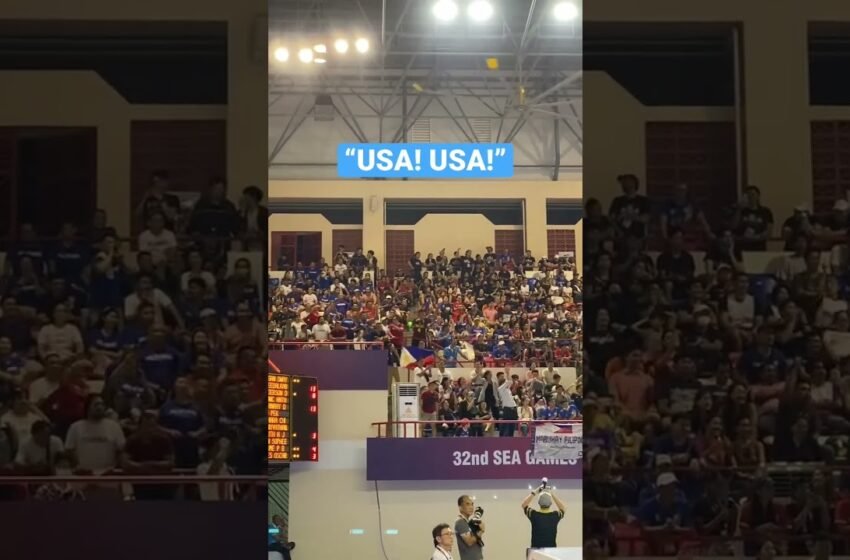  Filipino crowd chants “USA! USA! as Philippines went up against Cambodia. #SEAGames32 #Cambodia2023